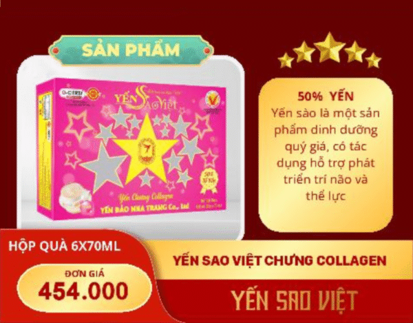 Yến sao việt chưng COLLAGEN Hộp quà 6x70ML