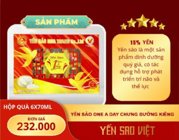 Yến sào ONE A DAY chưng đường kiêng Hộp Quà 6x79ML