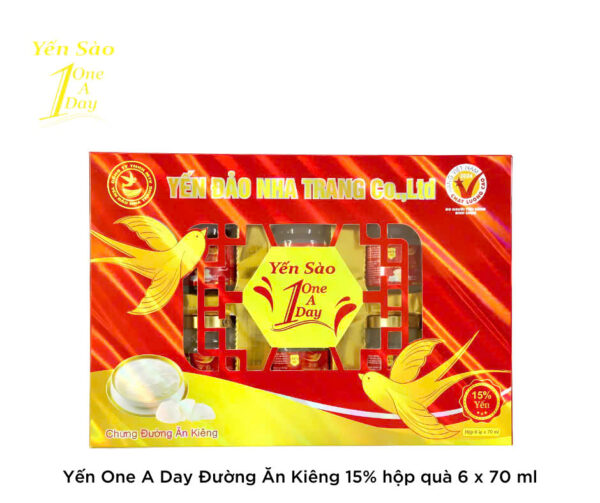 Yến sào ONE A DAY chưng đường kiêng Hộp Quà 6x79ML - Hình ảnh 2