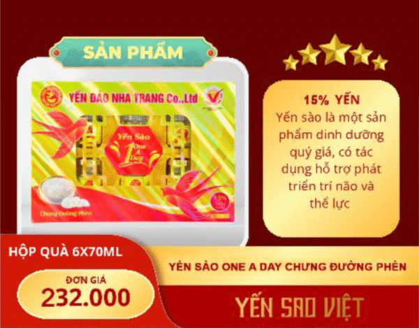 Yến sào ONE A DAY chưng đường phèn Hộp quà 6x70ML